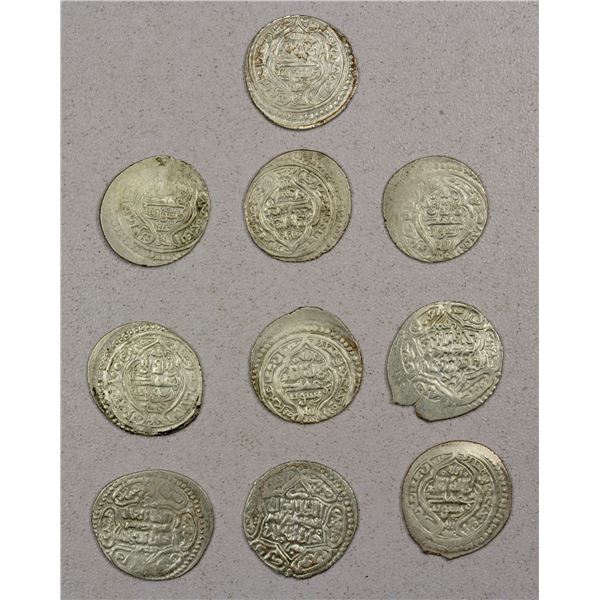 EARLY ISLAMIC: ILKHAN: Sulayman, 1339-1346, LOT of 10 silver double dirhams
