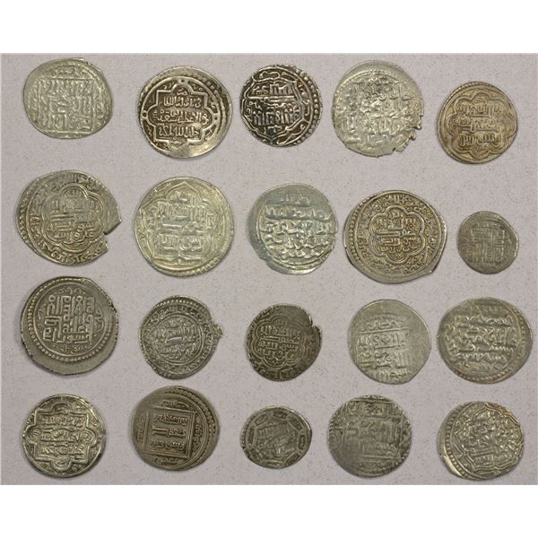 EARLY ISLAMIC: ILKHAN: LOT of 20 silver coins