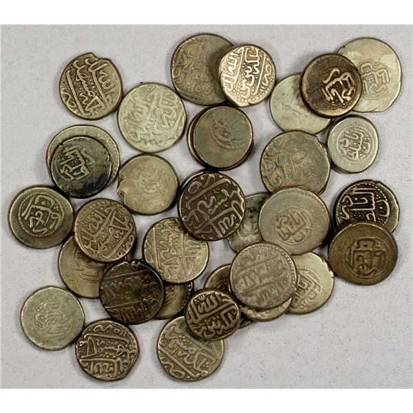 IRAN: AFSHARID: Nadir Shah, 1735-1747, LOT of 35 six-shahi silver coins