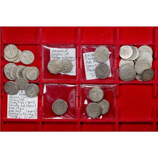 IRAN: AFSHARID: LOT of 38 silver coins