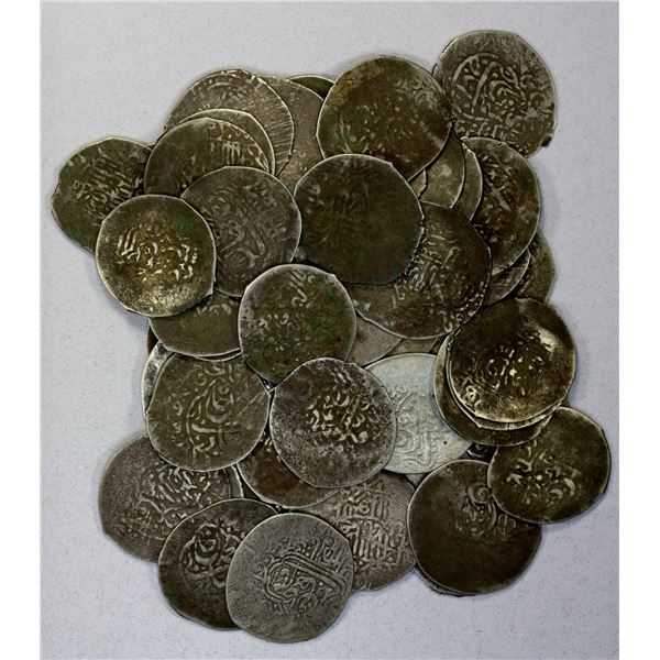 EARLY ISLAMIC: JANID: LOT of 63 silver tankas
