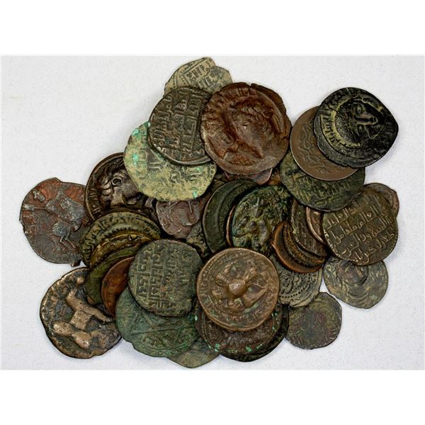 MEDIEVAL ISLAMIC: LOT of 49 copper coins