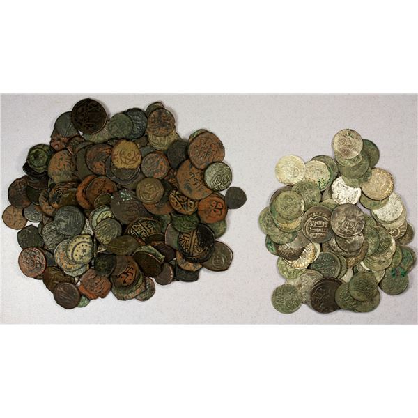 MEDIEVAL ISLAMIC: LOT of 96 small silver and 137 copper coins