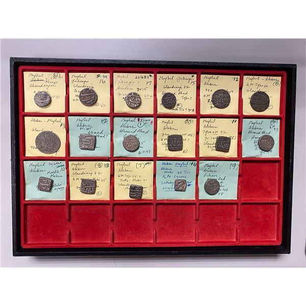 INDIA: MUGHAL: LOT of 17 silver coins