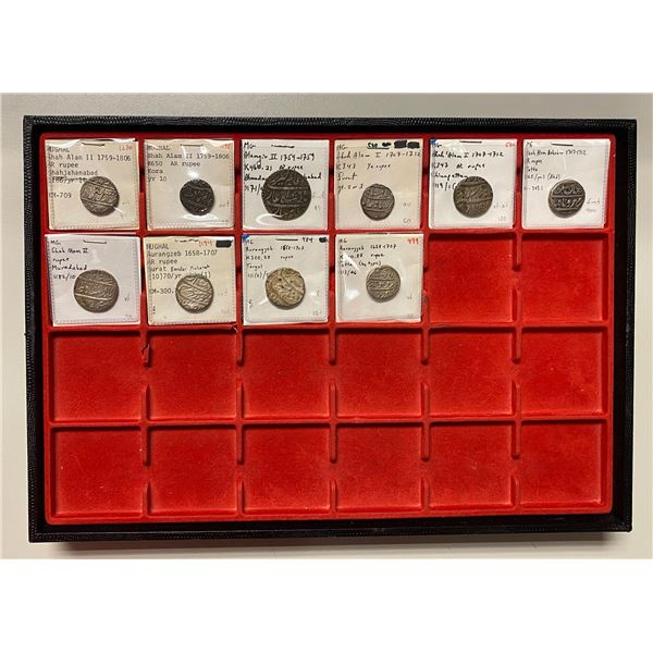 INDIA: MUGHAL: LOT of 10 coins