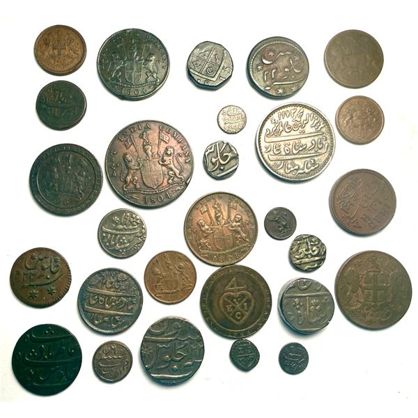 INDIA: BRITISH PRESIDENCIES: LOT of 28 coins