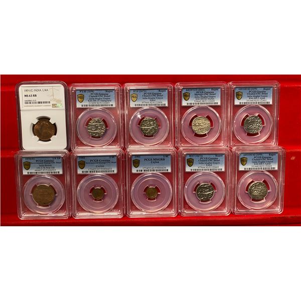 BRITISH INDIA: LOT of 10 coins