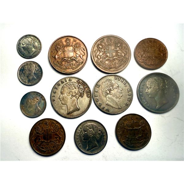 BRITISH INDIA: LOT of 12 coins