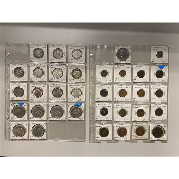 BRITISH COMMONWEALTH: LOT of 35 coins