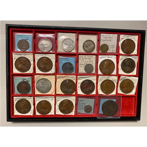 EUROPE & AUSTRALIA: LOT of 23 coins, tokens, and medals