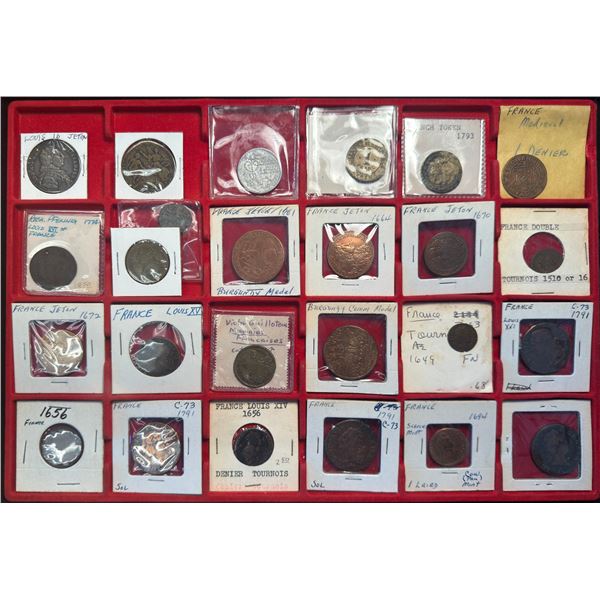 FRANCE: LOT of 25 coins, jetons, and medals