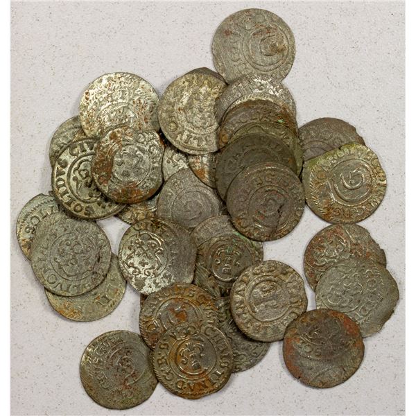 LIVONIA: Swedish Rule, LOT of 36 BI solidi
