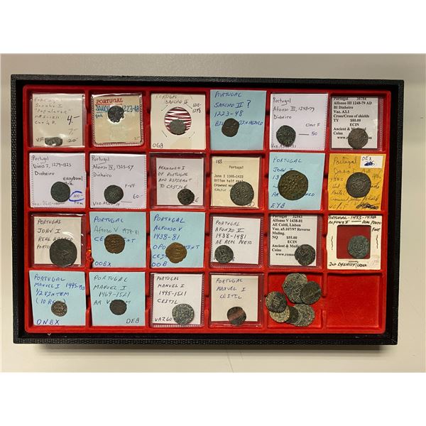 PORTUGAL: LOT of 38 medieval coins