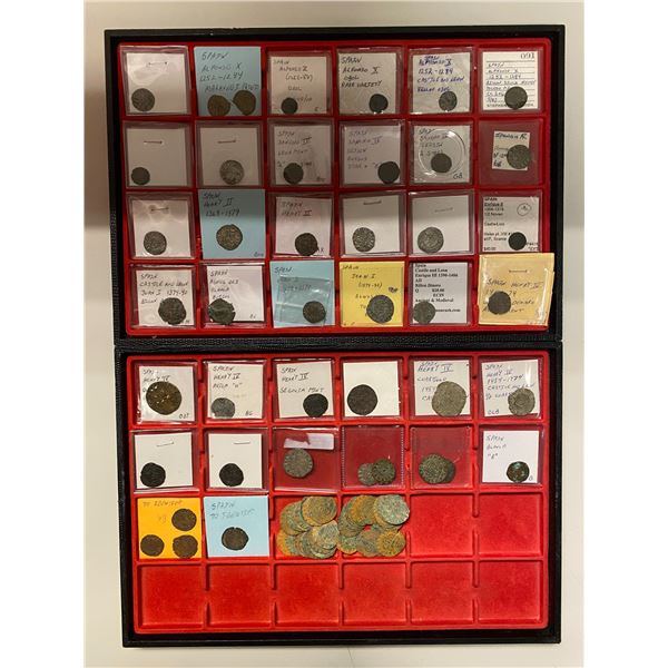 SPAIN: Castile & Leon: LOT of 86 coins