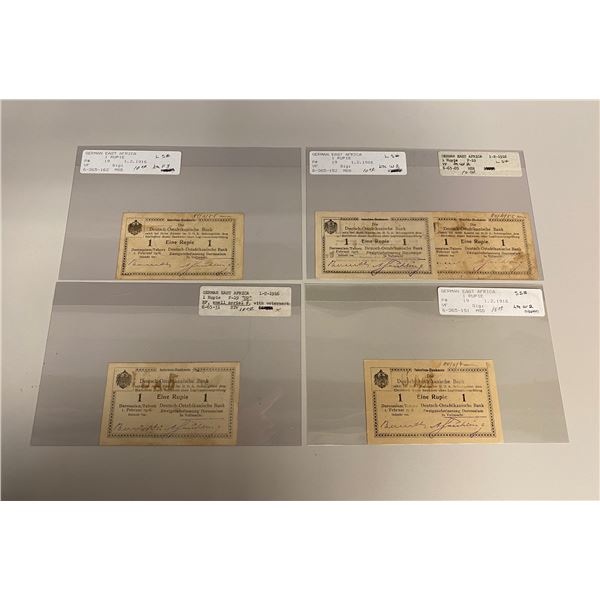 GERMAN EAST AFRICA: LOT of 5 notes
