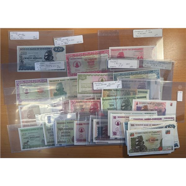 ZIMBABWE: LOT of 41 notes