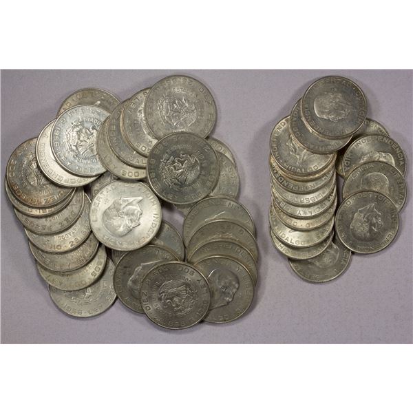 MEXICO: LOT of 32 silver coins