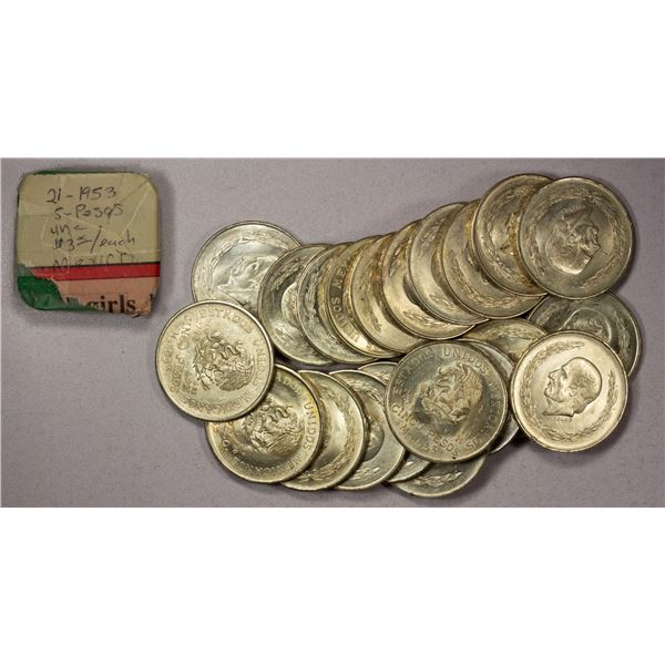 MEXICO: LOT of 21 silver coins