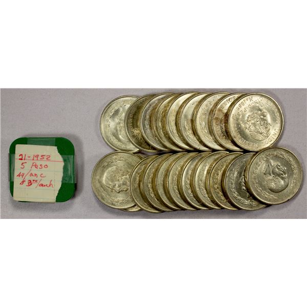 MEXICO: LOT of 21 silver coins