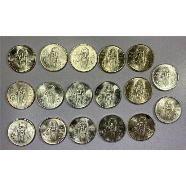 MEXICO: LOT of 17 silver coins