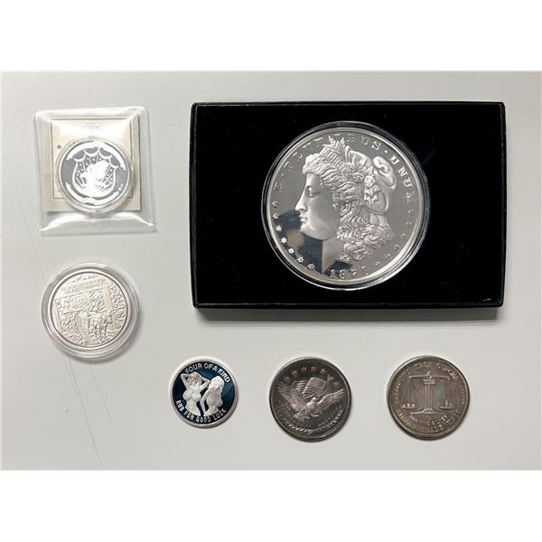 UNITED STATES: LOT of 6 .999 silver pieces