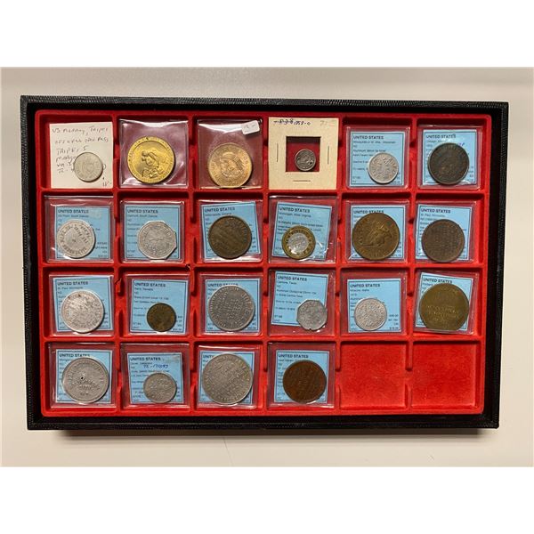 UNITED STATES & MEXICO: LOT of 22 coins and tokens