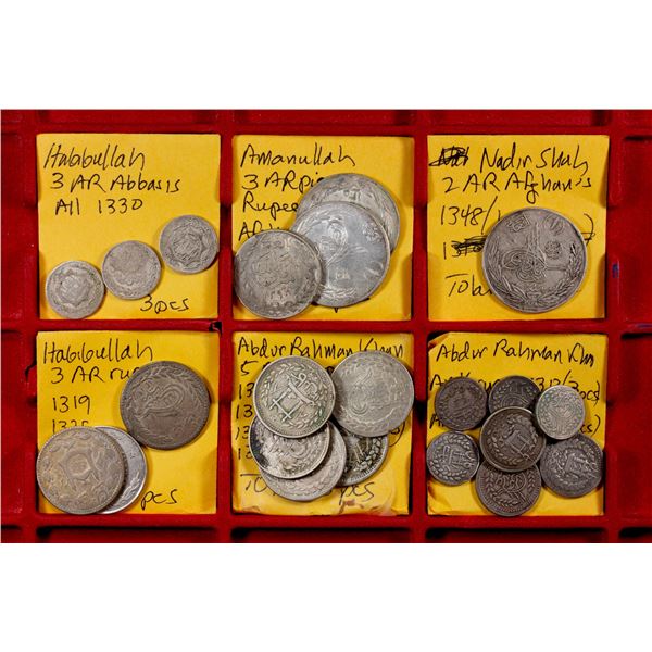 AFGHANISTAN: LOT of 23 silver coins