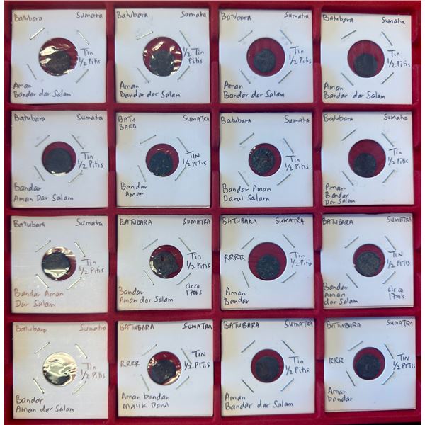 INDONESIA: BATUBARA: LOT of 16 tin coins