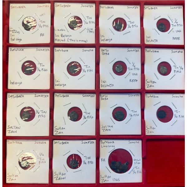 INDONESIA: BATUBARA: LOT of 17 tin coins