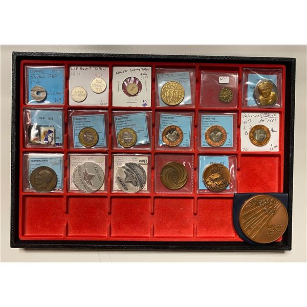 ISRAEL & PALESTINE: LOT of 20 coins, tokens, medals, and badges