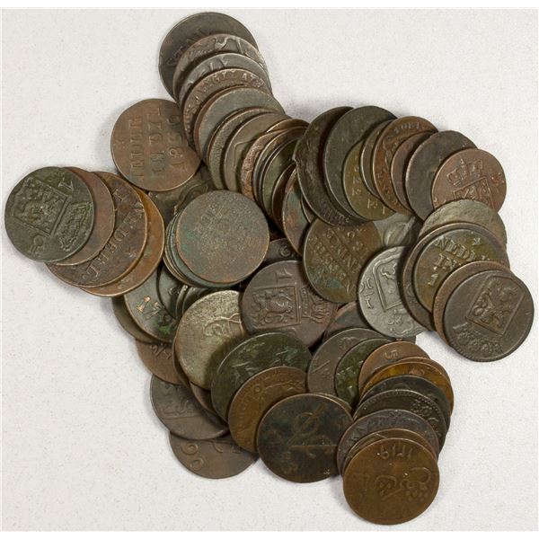 NETHERLANDS EAST INDIES: LOT of 86 coins