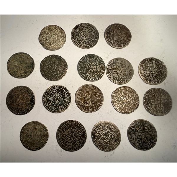 CHINA: TIBET: LOT of 17 BI tangkas