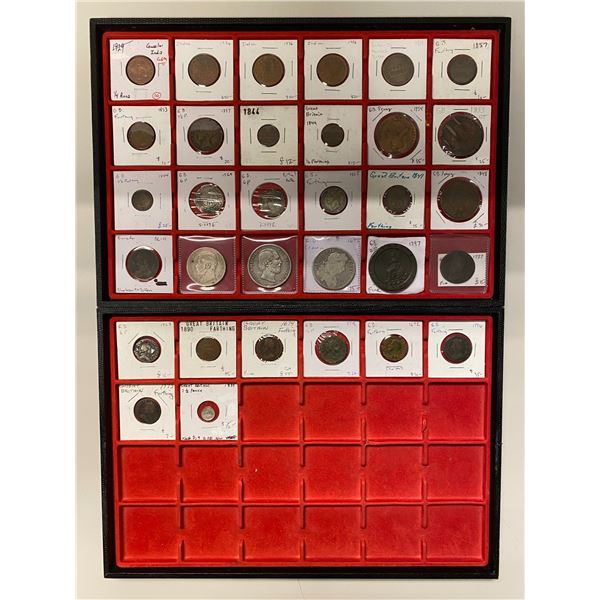 WORLDWIDE: LOT of 75 coins and exonumia items