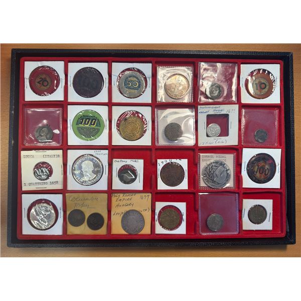 WORLDWIDE: LOT of 46 coins, jetons, and medals