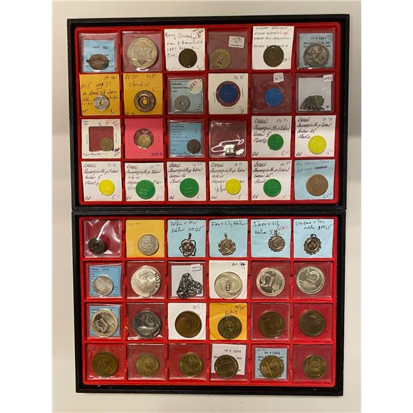 WORLDWIDE: LOT of 71 exonumia items