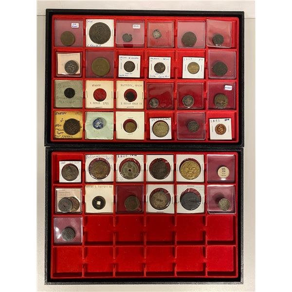 WORLDWIDE: LOT of 38 coins, tokens, and medals