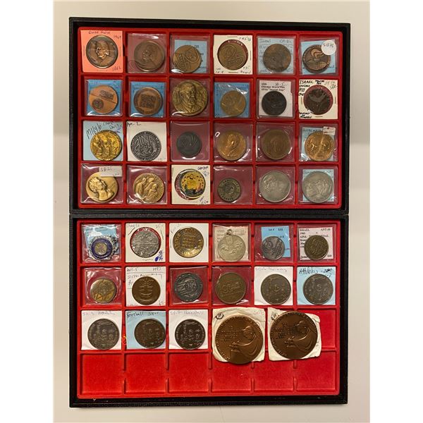 WORLDWIDE: LOT of 78 exonumia items