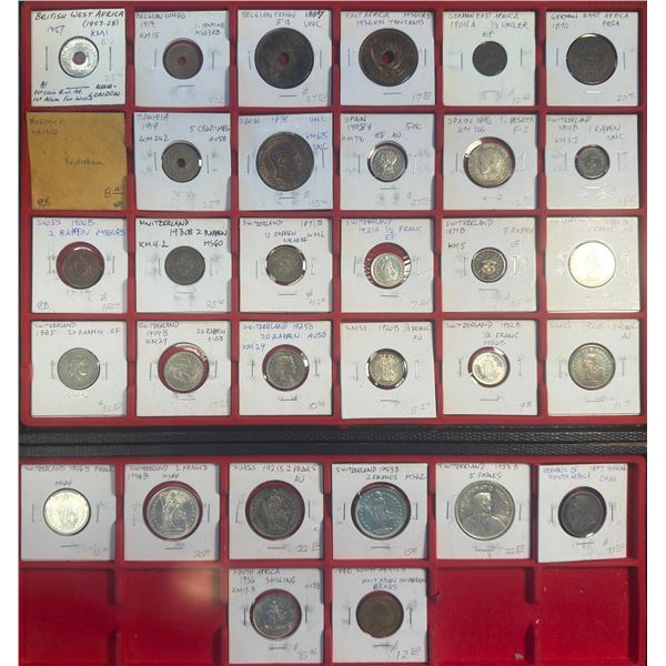 WORLDWIDE: Europe & Africa, LOT of 32 coins and tokens