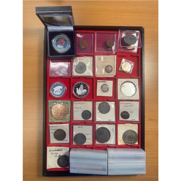WORLDWIDE: LOT of 184 coins and exonumia items