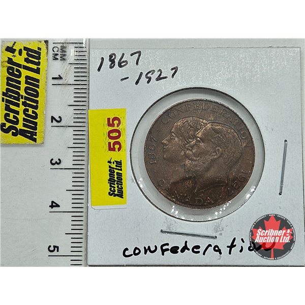 Commemorative Medal : 1927 : Canada Confederation : Victoria & George V (Comp: Bronze)