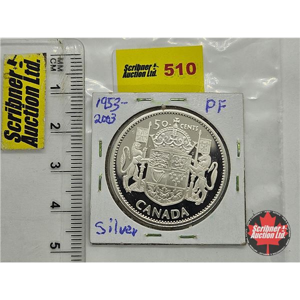 Canada Fifty Cent : Elizabeth II Coronation Commemorative 1953-2003  (Comp : Silver .925 : 27.13mm)