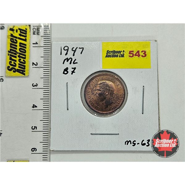 Canada One Cent 1947ML Blunt 7