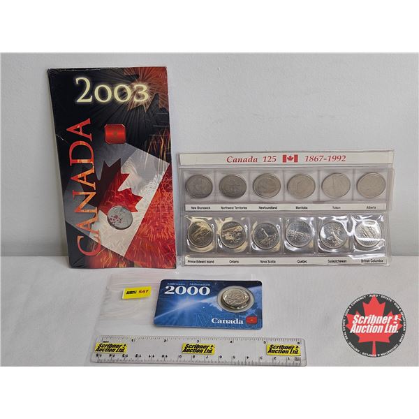 RCM Canada Collector Combo : Twenty Five Cent (3 pks / 14 Coins Total) - (1 Coin) : Millennium 2000 