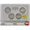 Image 1 : Canada 1965 Canadian Silver Dollars Types (4 Encased)  (Note : Case Cracked)