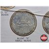 Image 3 : Canada 1965 Canadian Silver Dollars Types (4 Encased)  (Note : Case Cracked)