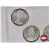 Image 7 : Canada 1965 Canadian Silver Dollars Types (4 Encased)  (Note : Case Cracked)
