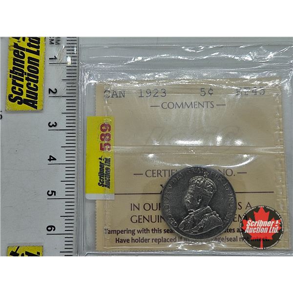 Canada Five Cent 1923 (ICCS Cert : EF45)