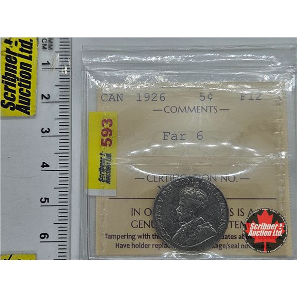 Canada Five Cent 1926 (ICCS Cert : F12 : Far 6)