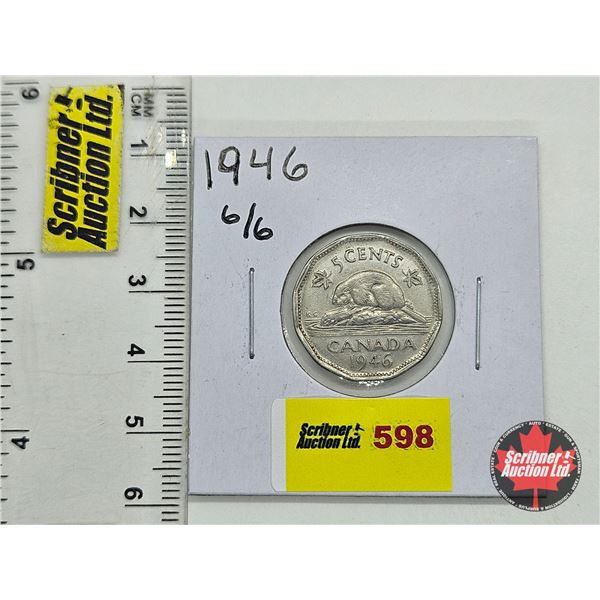 Canada Five Cent 1946 6 over 6