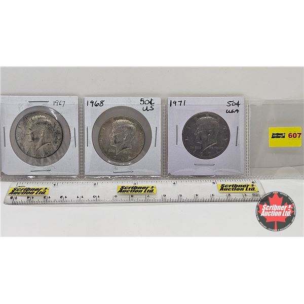USA Half Dollars (3): 1967; 1968; 1971